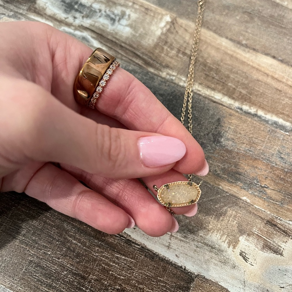 kendra scott white drusy gold elisa necklace
